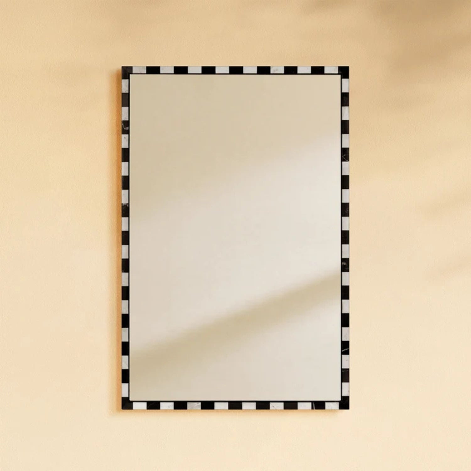TEHOME livra Rectangle Black and White Wall Mirrors 20x30" Front View