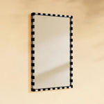 TEHOME livra Rectangle Black and White Wall Mirrors 20x30" Side View