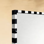 TEHOME livra Vintage Rectangle Mirrors, Natural Marble Framed Wall Mirrors in Black and White, Detail View1
