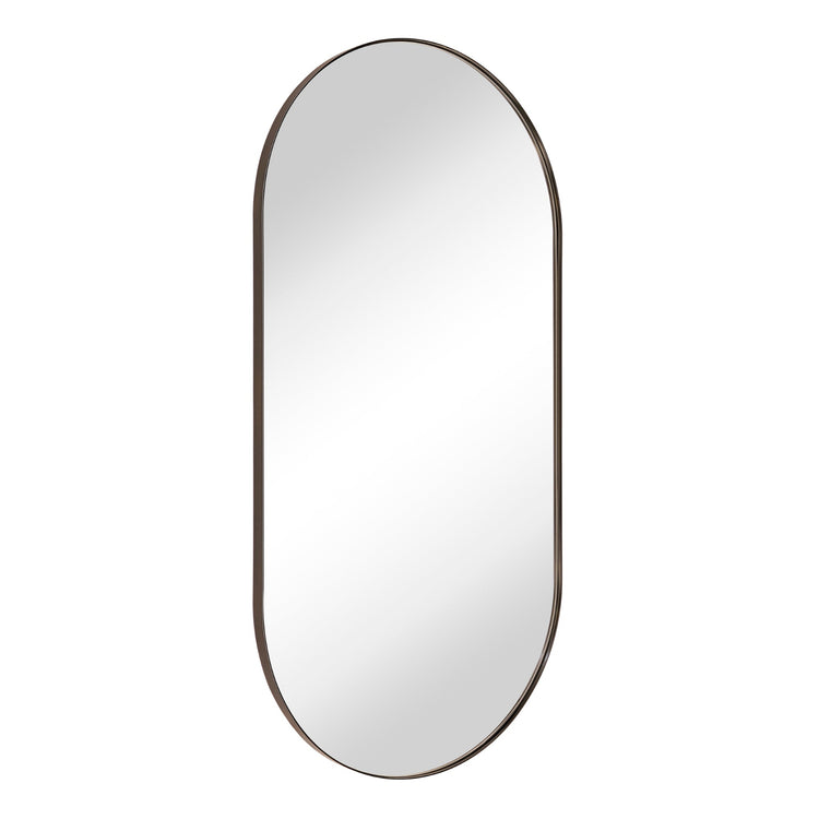 Brielle Mid - century Pill Large Wall Mirrors GC-0Y295 Oil Rubbed Bronze 30x40" TEHOME
