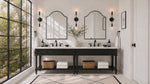 TEHOME Sasi Black Scarlett Bathroom Vanity Mirror, Matt Black Crown Arched Bathroom Mirror, 20x30''