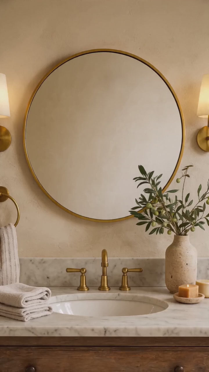 Korra Modern Round Wall Mirrors