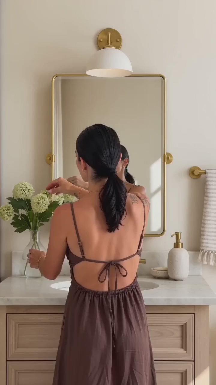 Woodvale Farmhouse Rectangle Beveled Bathroom Pivot Mirrors