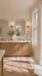 Parisian Gold Bathroom Mirrors, Brushed Brass Rectangle Scalloped Vanity Mirror for Bathroom,24x40''